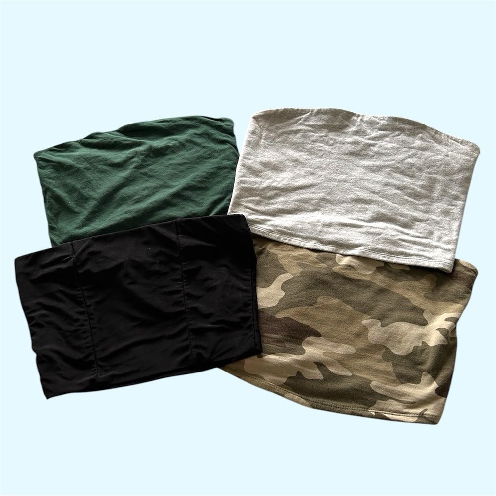 Set of Four Tube Tops from Garage and PrettyLittleThing in Size Small